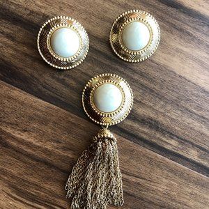 80’s Monet Earrings with Matching Pin